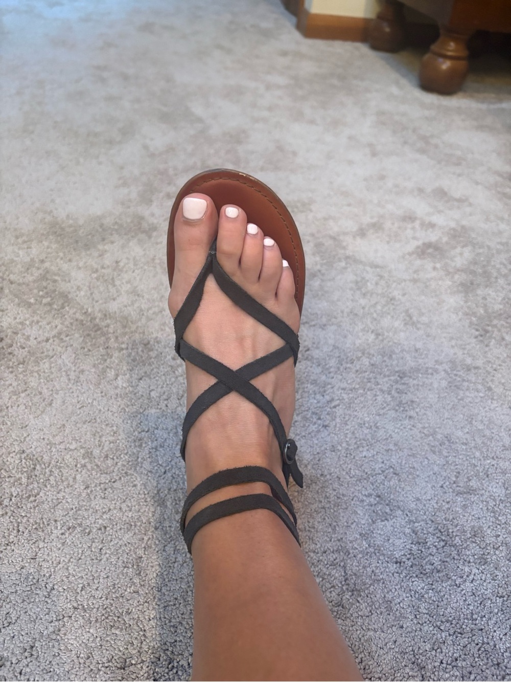 American Eagle Black Strappy Gladiator Sandals